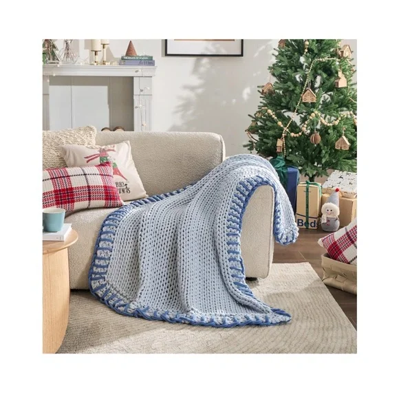Knit Blanket - Knitted Throw Blankets Soft Big Yarn Thick Braided Knot Crochet Blankets & Throws